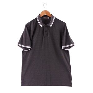 G/FORE Mens Medium Charcoal Gray Tipped Short Sleeve Golf Polo Shirt G4MC0K30